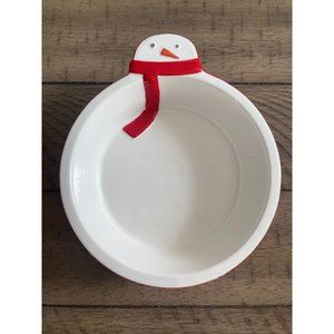 Hallmark Snowman Serving Bowl Dish Ceramic